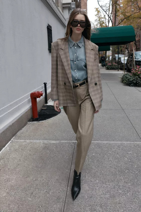 OVERSIZED PLAID BLAZER | Zara Canada
