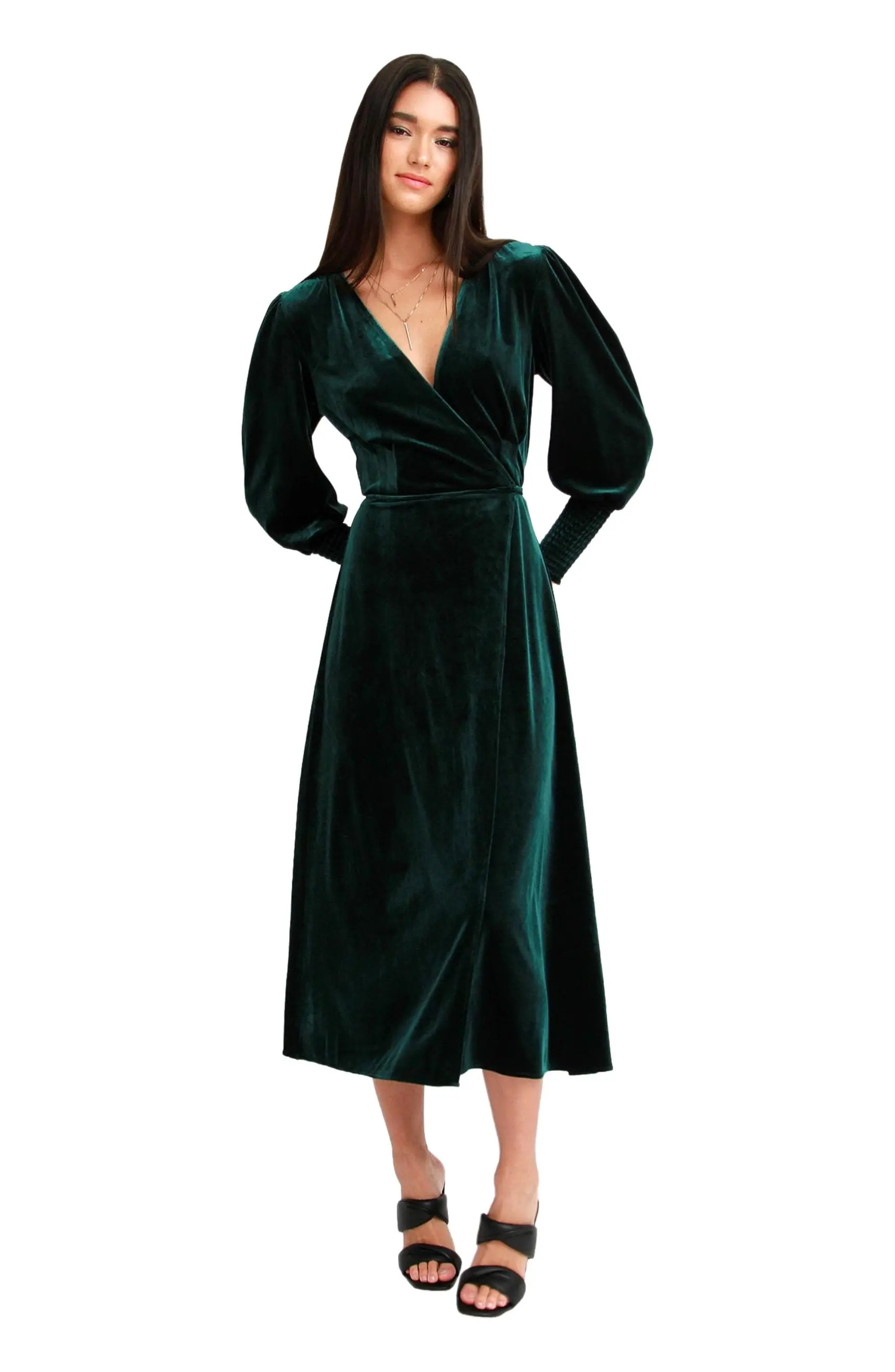 Current Mood Velvet Wrap Dress | Nordstrom