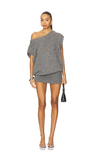 Free People Talia Sweater Mini Dress in Grey. - size M | Revolve Clothing (Global)