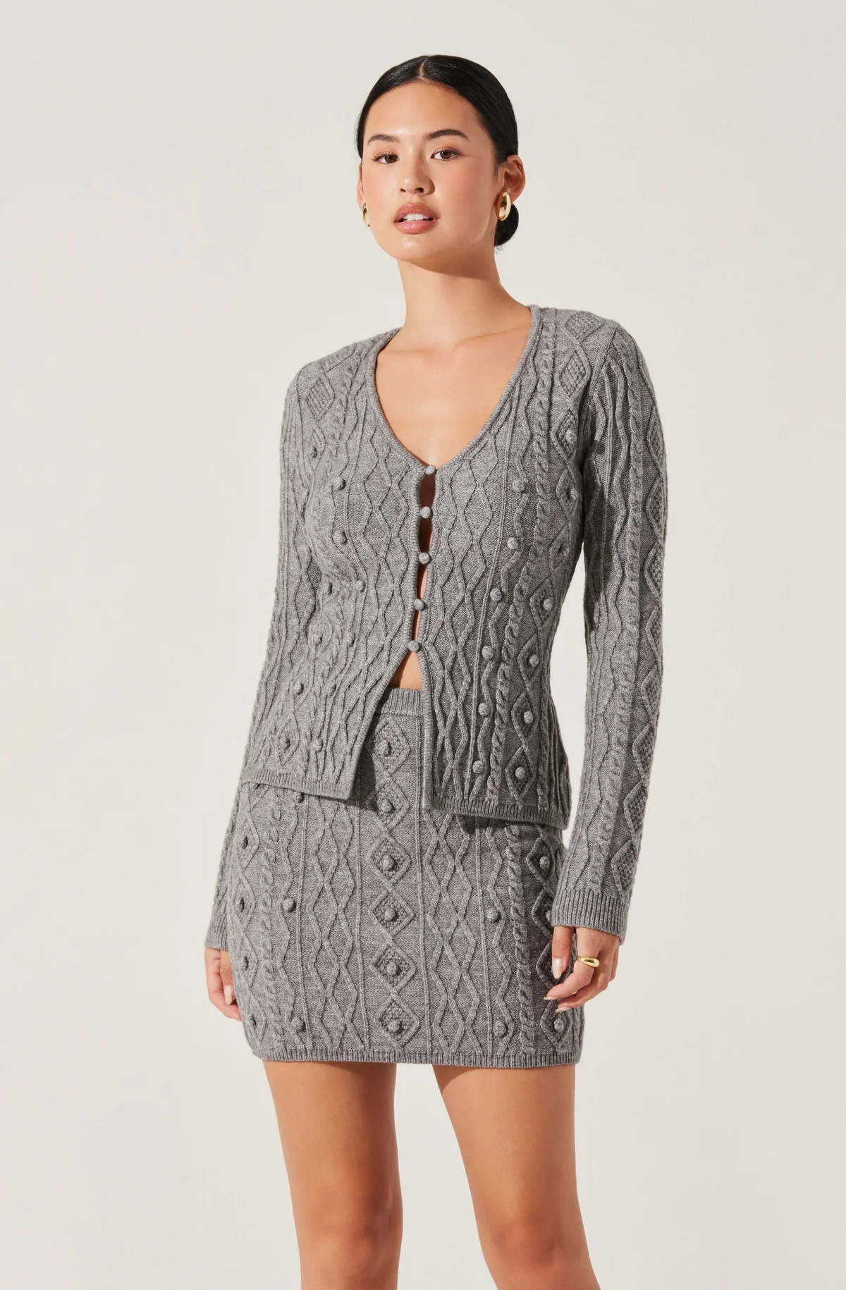 Argyle Knit Cardigan Sweater | ASTR The Label (US)