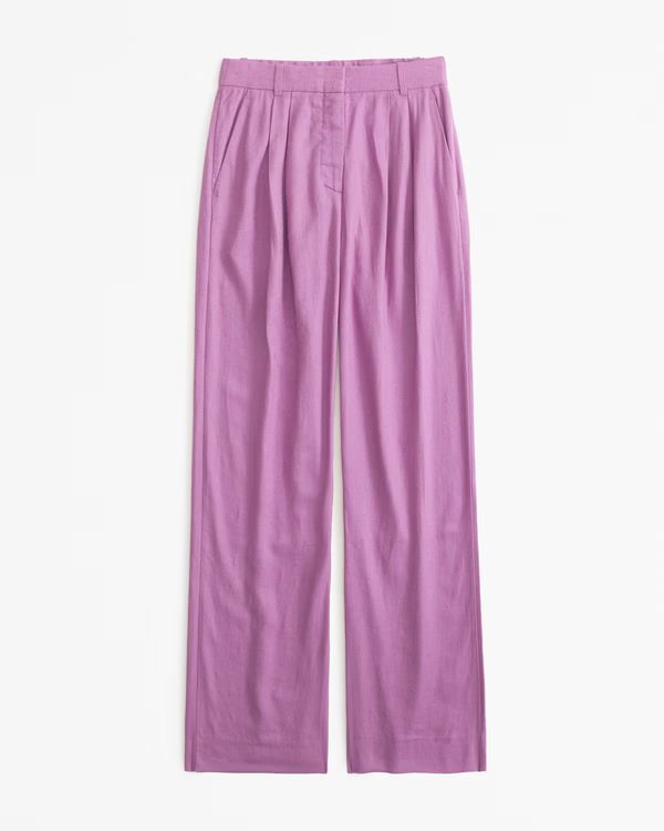 Women's Curve Love A&F Sloane Tailored Linen-Blend Short | Women's Bottoms | Abercrombie.com | Abercrombie & Fitch (US)