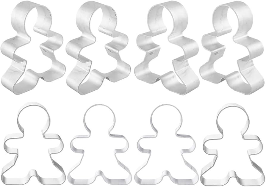 8 Counts Gingerbread Metal Cookie Cutter Small Christmas Gingerbread Man Shaped Decorative Cookie... | Amazon (US)