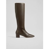 Karen Brown Leather Knee-High Boots, Chocolate | L.K. Bennett (UK)