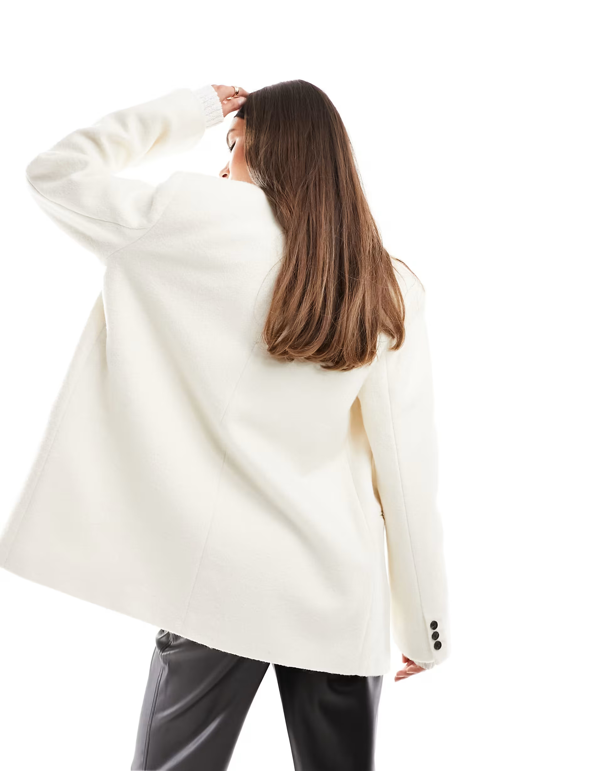 NA-KD x Claire Rose wool blend short jacket in off white | ASOS (Global)