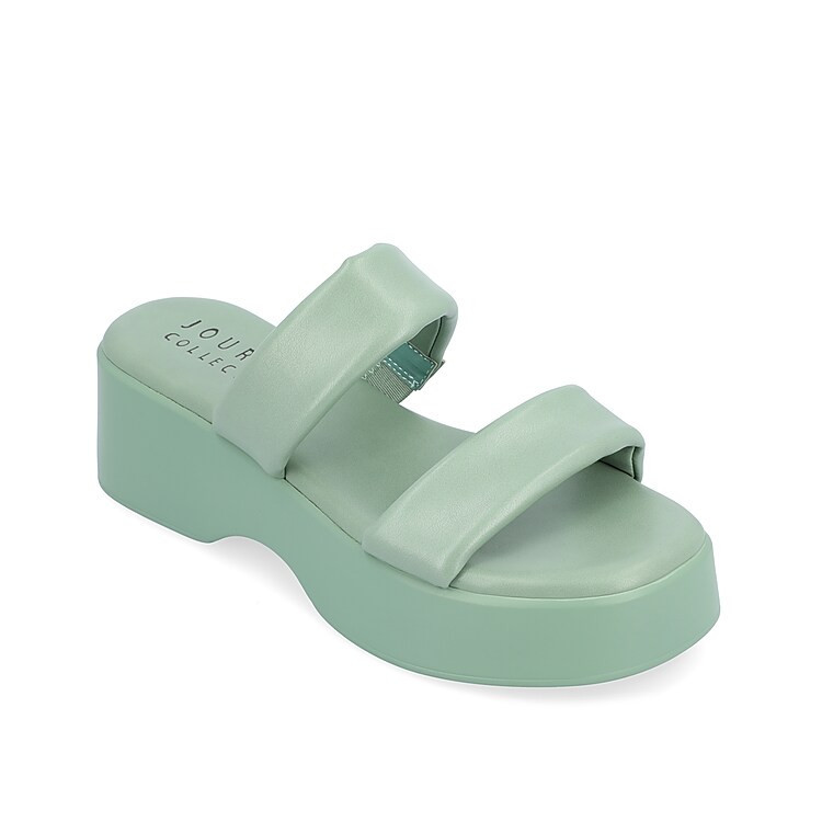 Journee Collection Veradie Platform Sandal | Women's | Dark Green | Size 7.5 | Sandals | DSW