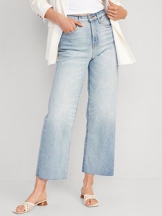 Extra High-Waisted Cropped Cut-Off Wide-Leg Jeans for Women | Old Navy (US)