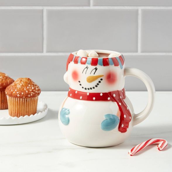 14oz Stoneware Snowman Mug - Threshold™ | Target