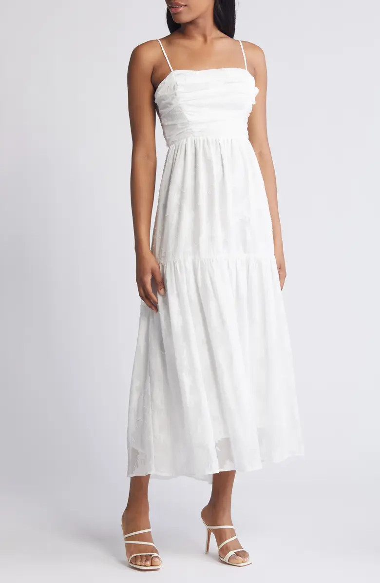 Jacquard Bow Back Cutout Maxi Dress | Nordstrom