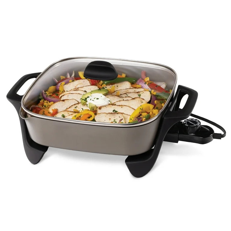 Presto 12-inch Ceramic Electric Skillet with Glass Cover,  07120 | Walmart (US)