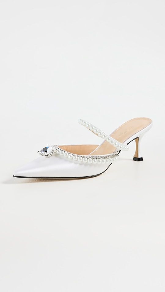 Diamond and Pearls Satin Kitten Heels | Shopbop