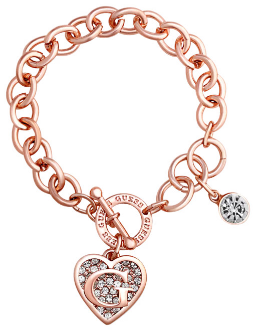 GUESS Rose Gold-Tone Link Charm Bracelet - Macy's | Macy's