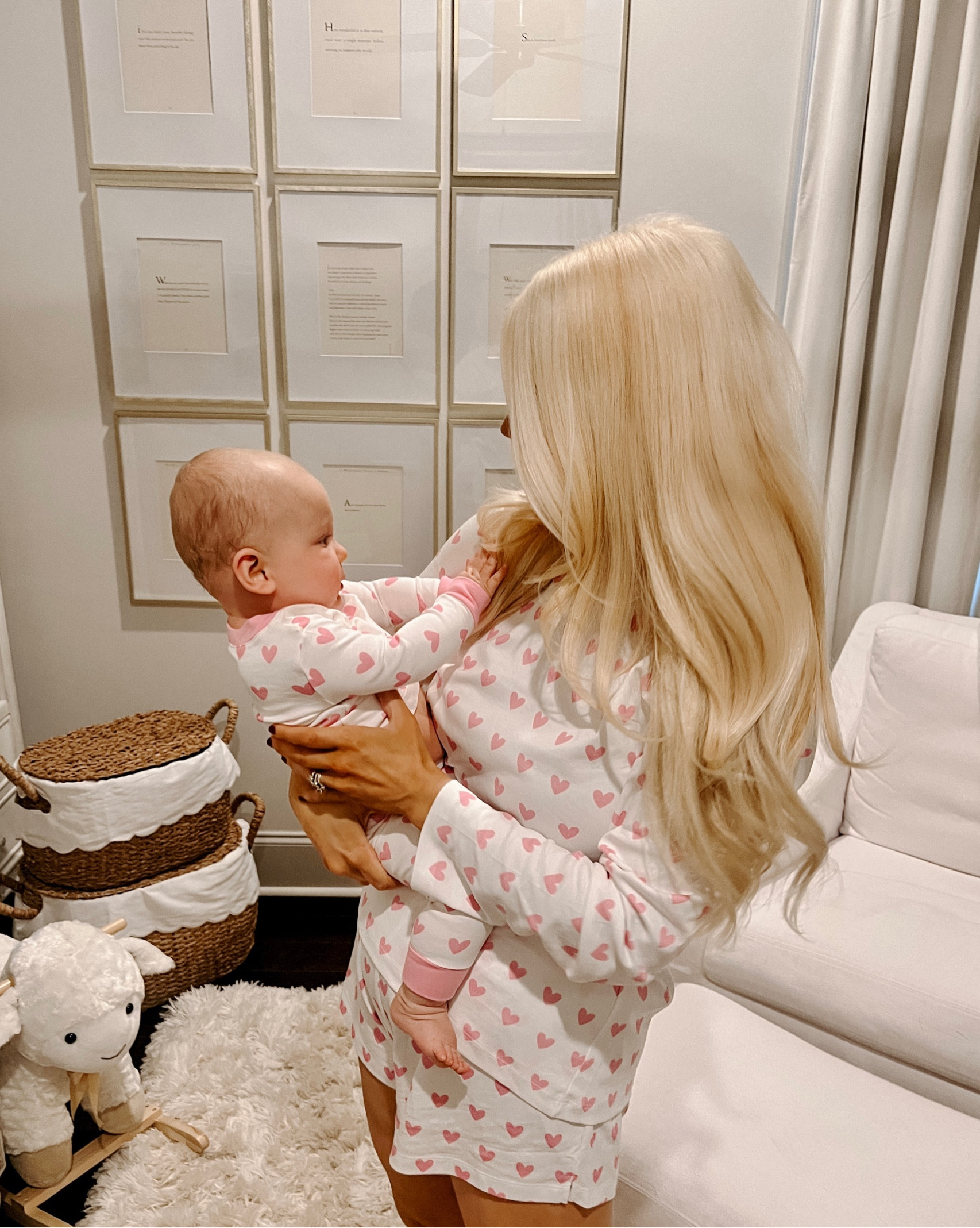 Matching pjs is ALWAYS a good idea in my book. 

These are the cutest heart pjs and the material honey— like butter. We love these! Perfect for Valentine’s Day or any day! 💗💗

⭐️ Do size up — I would say they run small! ⭐️

#LTKfamily #LTKunder100 #LTKFind