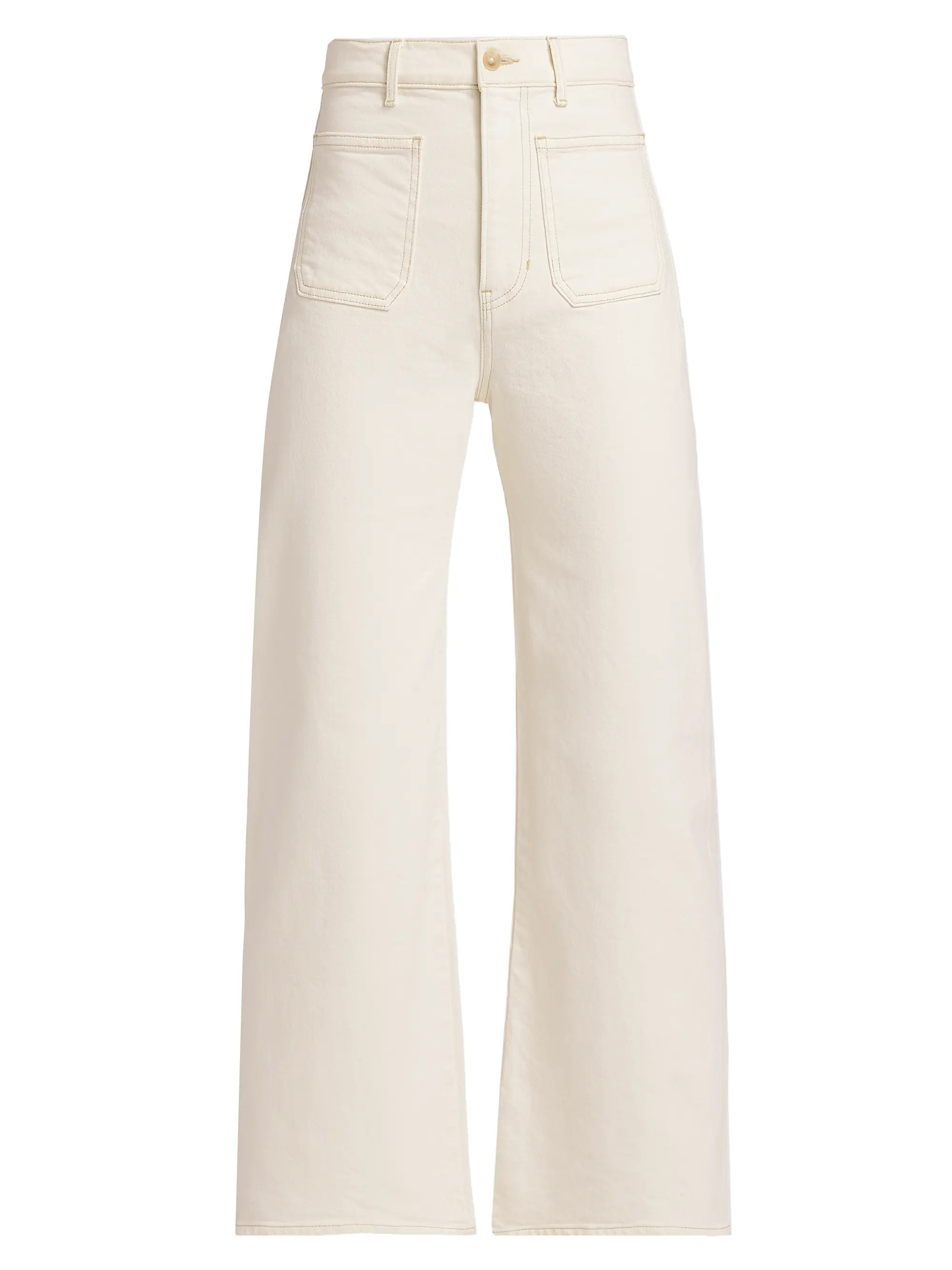 Veronica Beard Grant High-Rise Wide-Leg Crop Jeans | Saks Fifth Avenue | Saks Fifth Avenue