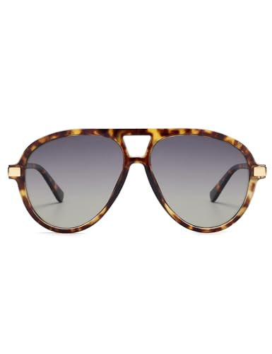 Appassal Trendy Polarized Aviator Sunglasses for Women Men Oversized Vintage 90s Designer Shades AP3755,Tortoise/Green Grey | Amazon (US)