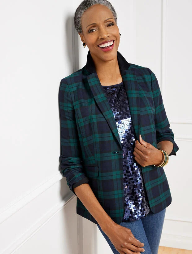 Good Tidings Plaid Blazer | Talbots