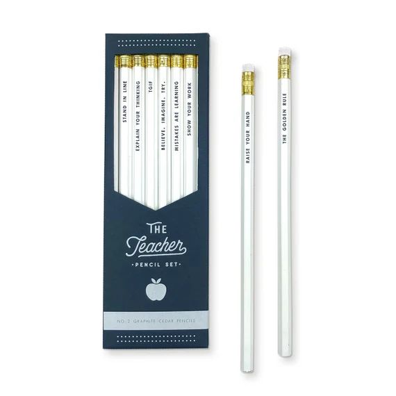 Teacher Pencil Set  Pencils  Gold Foil  Stamped  - Etsy | Etsy (US)