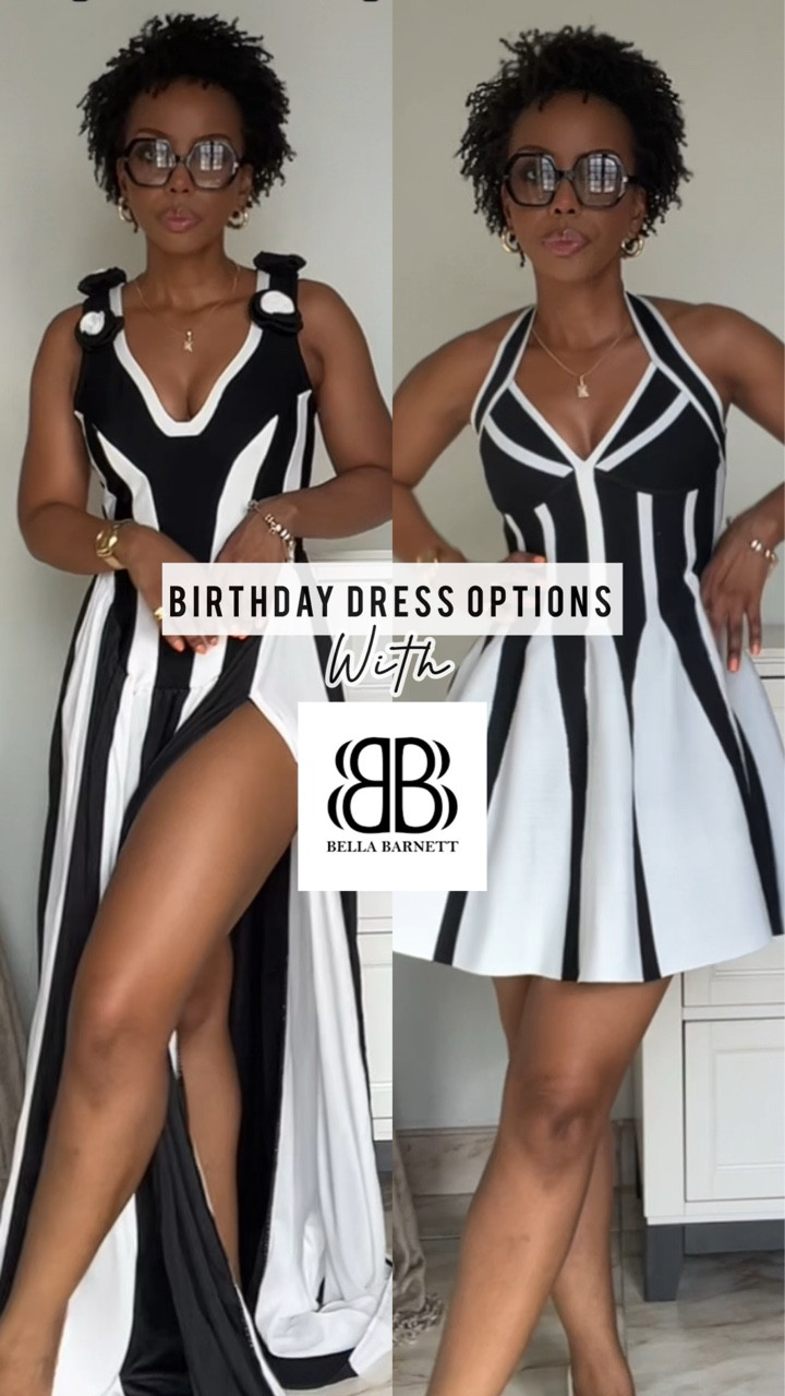 These are the black and white birthday dress options I selected from @bellabarnett.official  recently. Code: GJON15 for $$ off🎉

I wore a black dress to my birthday dinner last year and wanted to do something similar this year.

Let me know which dress you think I should wear:

Option 1 the mini: 🔍 Eudora Halter Sleeveless Streak Bandage Mini Dress

OR

Option 2 the maxi : 🔍 Omega Sleeveless V-Neck Flowers Bandage 
Maxi Dress

#birthdaydress #birthdaydressinspo