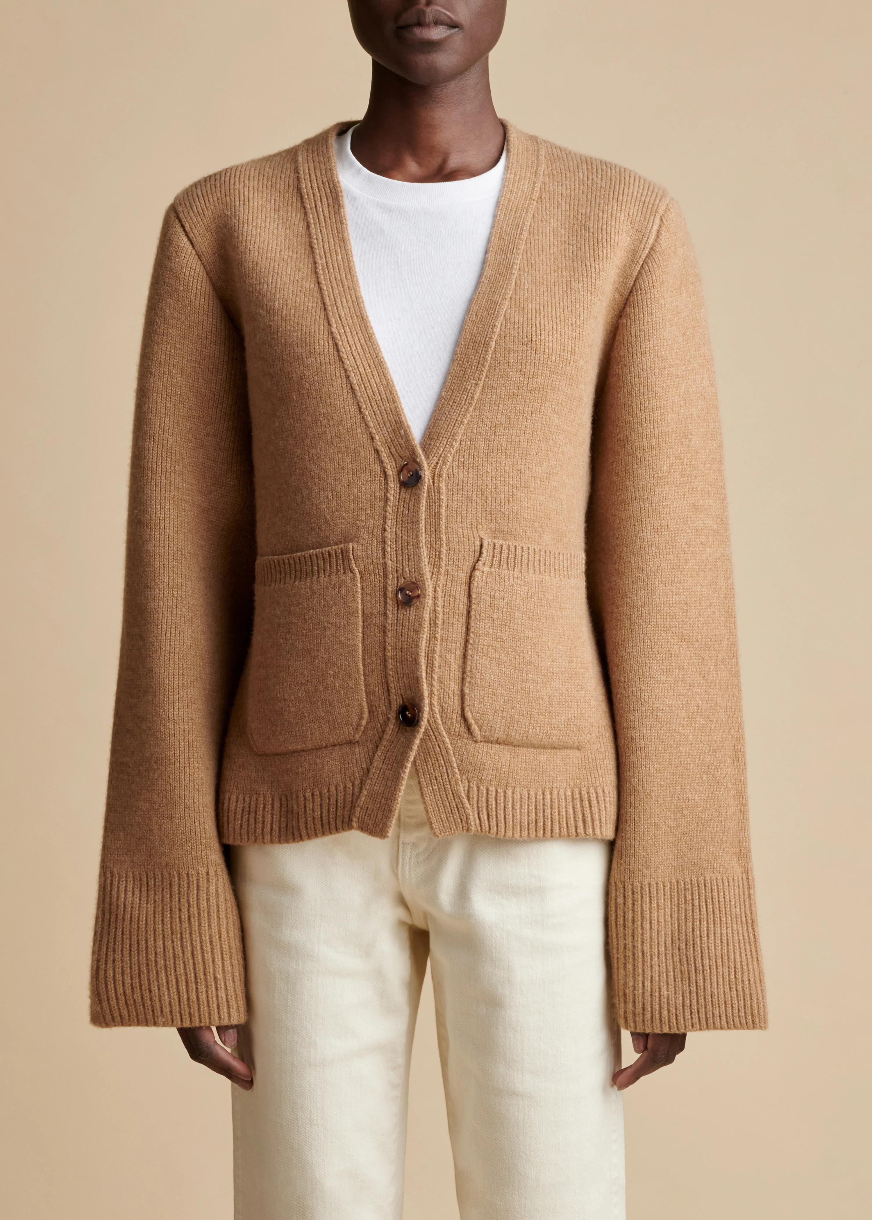 The Scarlet Cardigan in Camel | Khaite