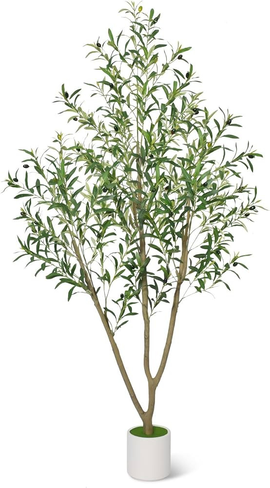 Timoo Faux Olive Tree 6FT Tall Olive Trees Artificial Indoor with White Planter, Artificial Plant... | Amazon (US)