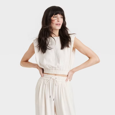 Women's Sleeveless Blouse - A New Day™ Cream XS | Target