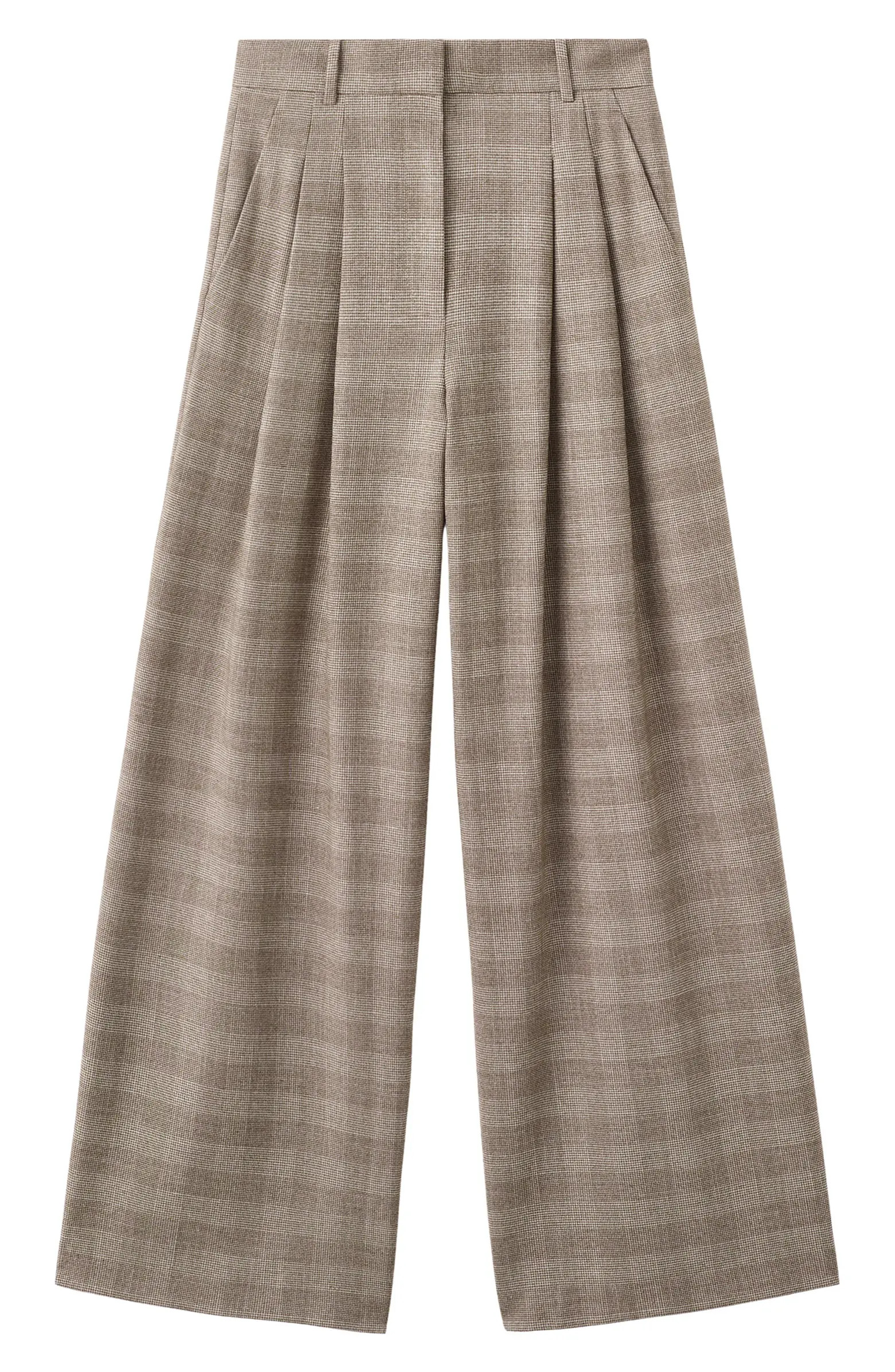 Natalie Plaid Wide-Leg Trousers | Nordstrom