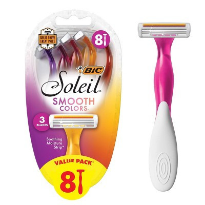 BiC Soleil Smooth Colors 3-Blade Women's Disposable Razors - 8ct | Target