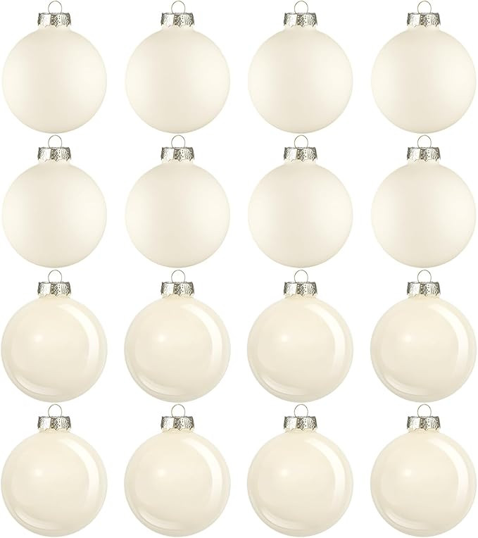 16 Pcs 3.15 Inch Christmas Hanging Glass Ball Wool White Christmas Tree Decorations Christmas Bal... | Amazon (US)