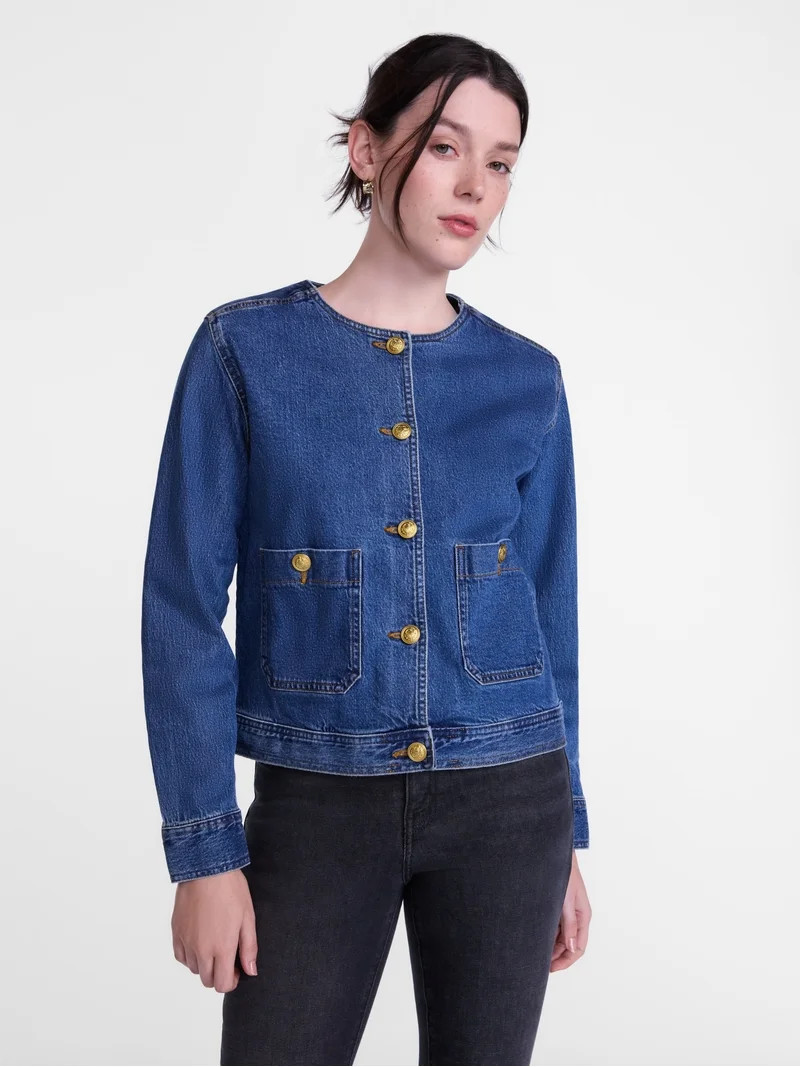 Scenario Women's and Women's Plus Denim Jacket, Sizes XS-4X | Walmart (US)