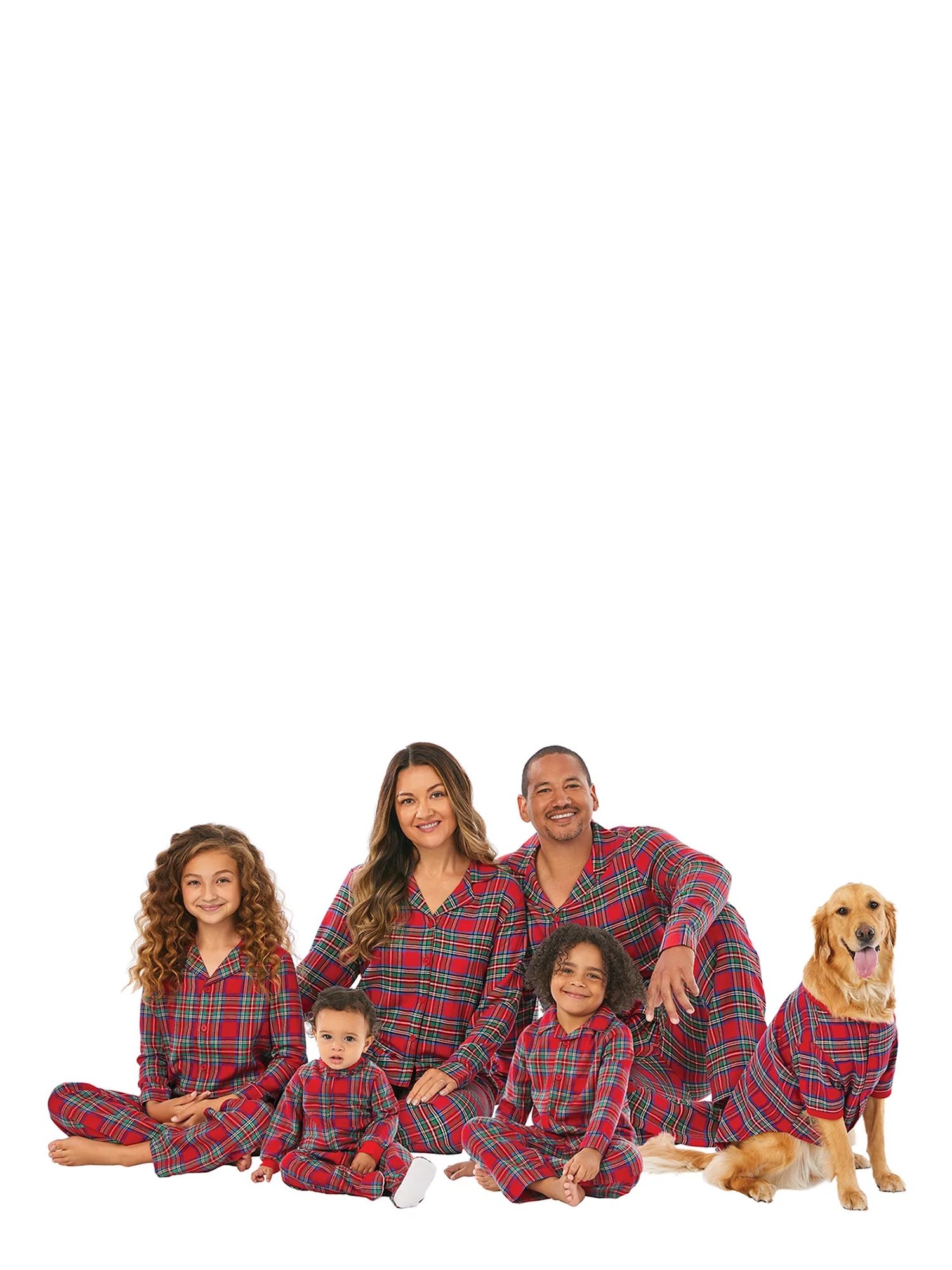 Holiday Time Matching Family Red Flannel Pajama Set - Walmart.com | Walmart (US)