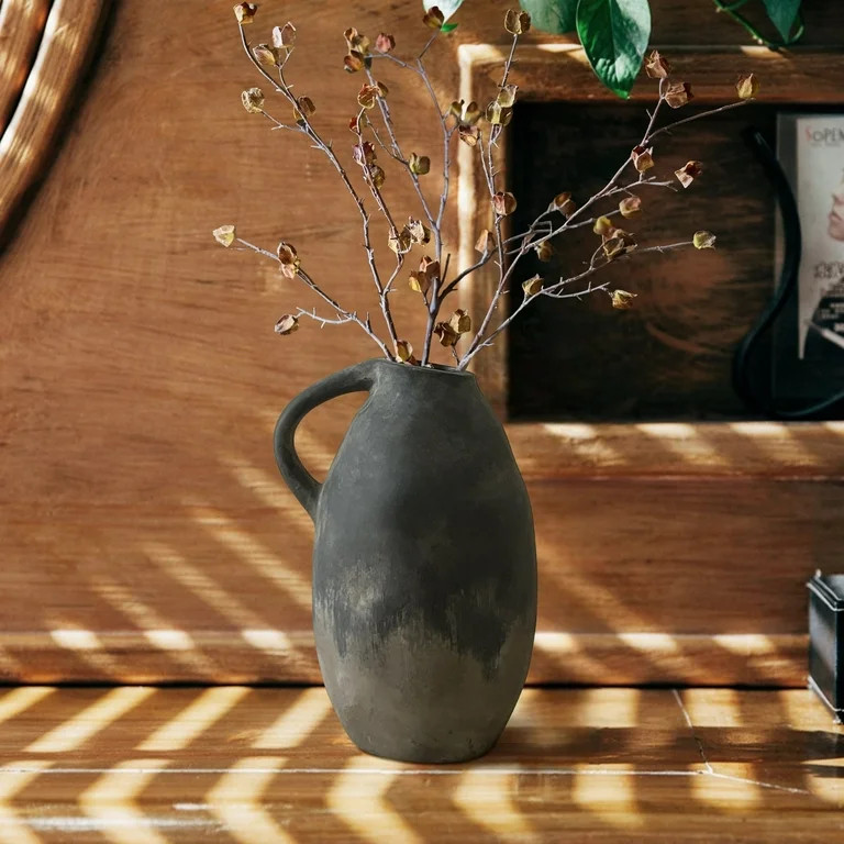 Vintage Farmhouse Ceramic Vase, 10.3 Inch Tall Decorative Rustic Vase for Living Room - Walmart.c... | Walmart (US)