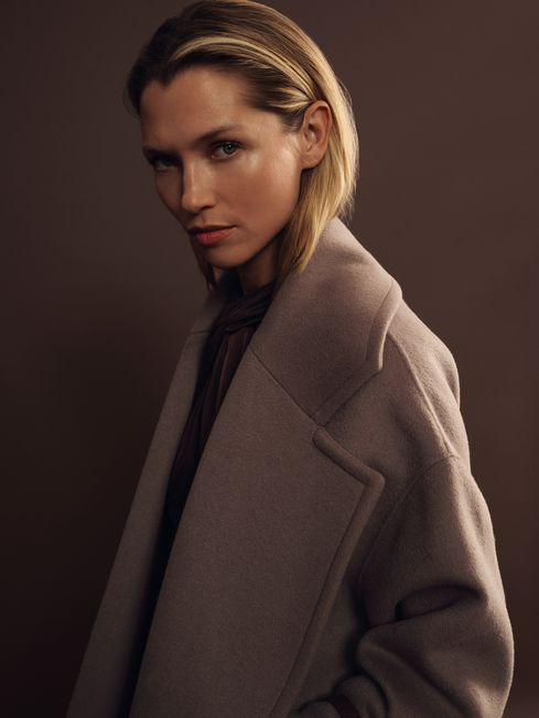 Bridget
                Wool-Blend Blindseam Coat | Reiss UK