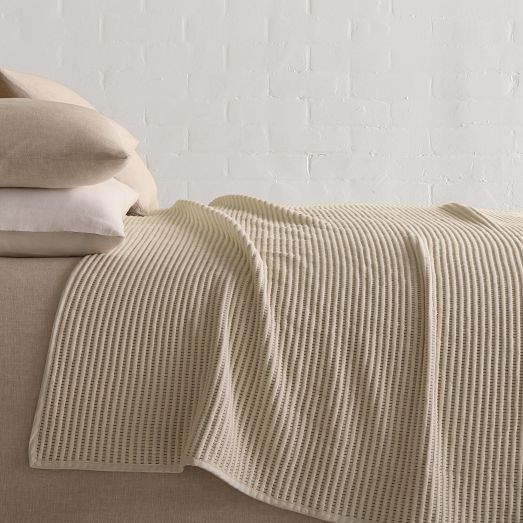 Reversible Contrast Bed Blanket | West Elm (US)