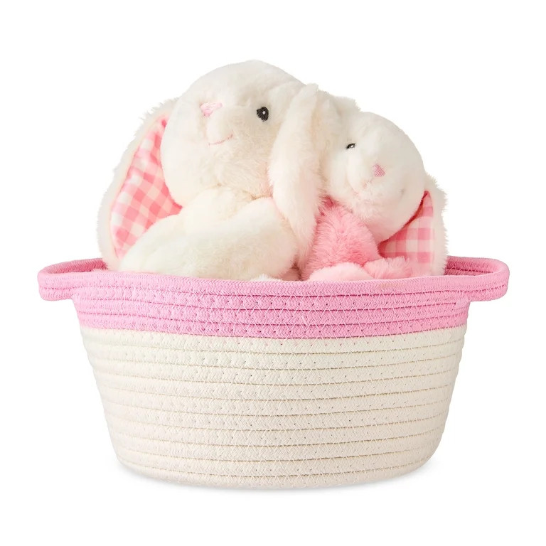 My First Easter Basket Set, Pink and White, 3 Pieces, Easter by Way To Celebrate | Walmart (US)