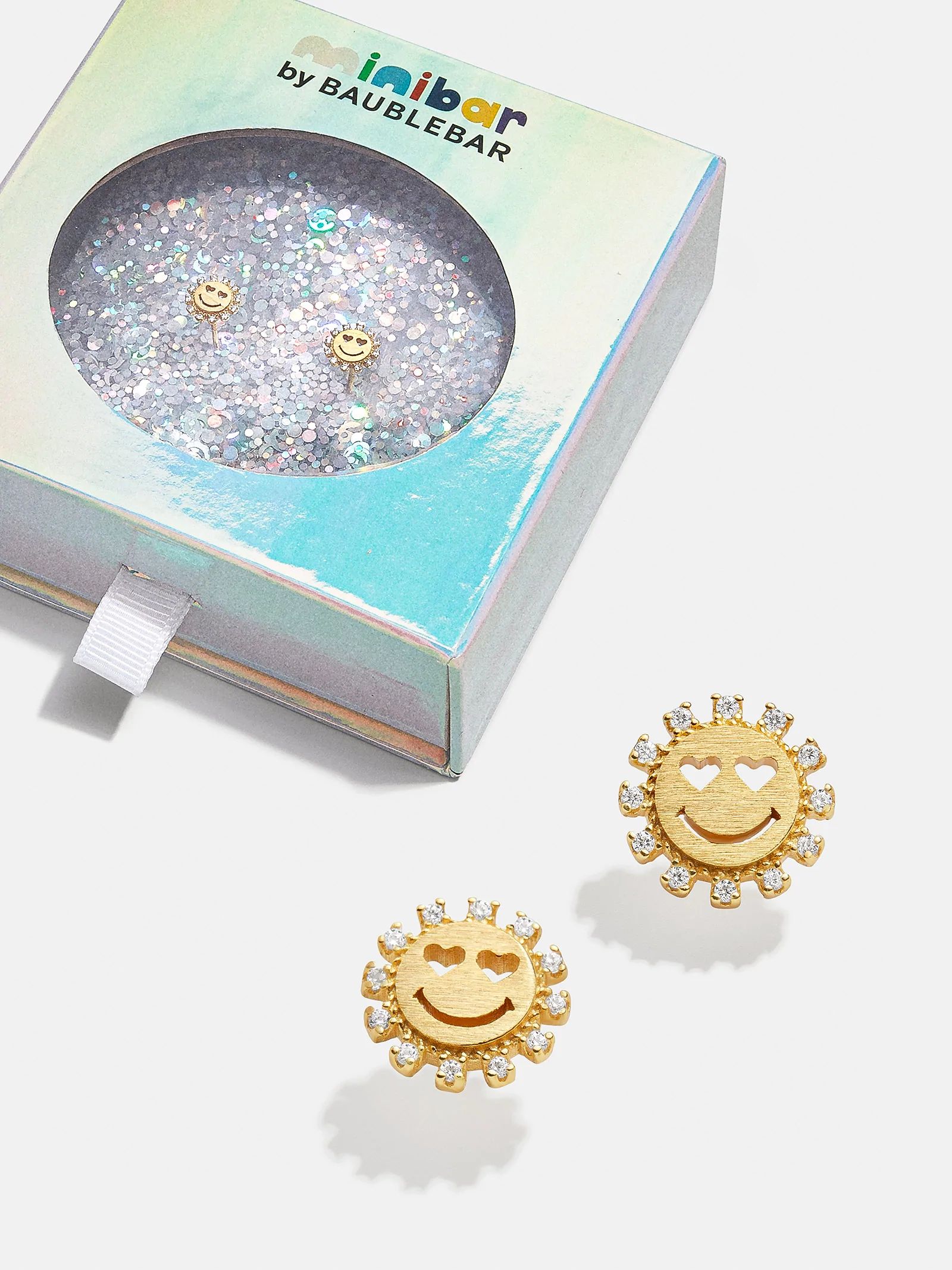 Don't Worry, Be Happy 18K Gold Kids' Earrings | BaubleBar (US)