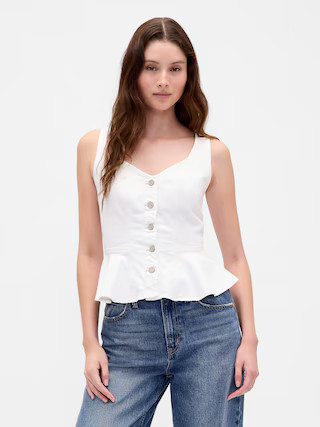 Denim Peplum Tank Top | Gap (US)
