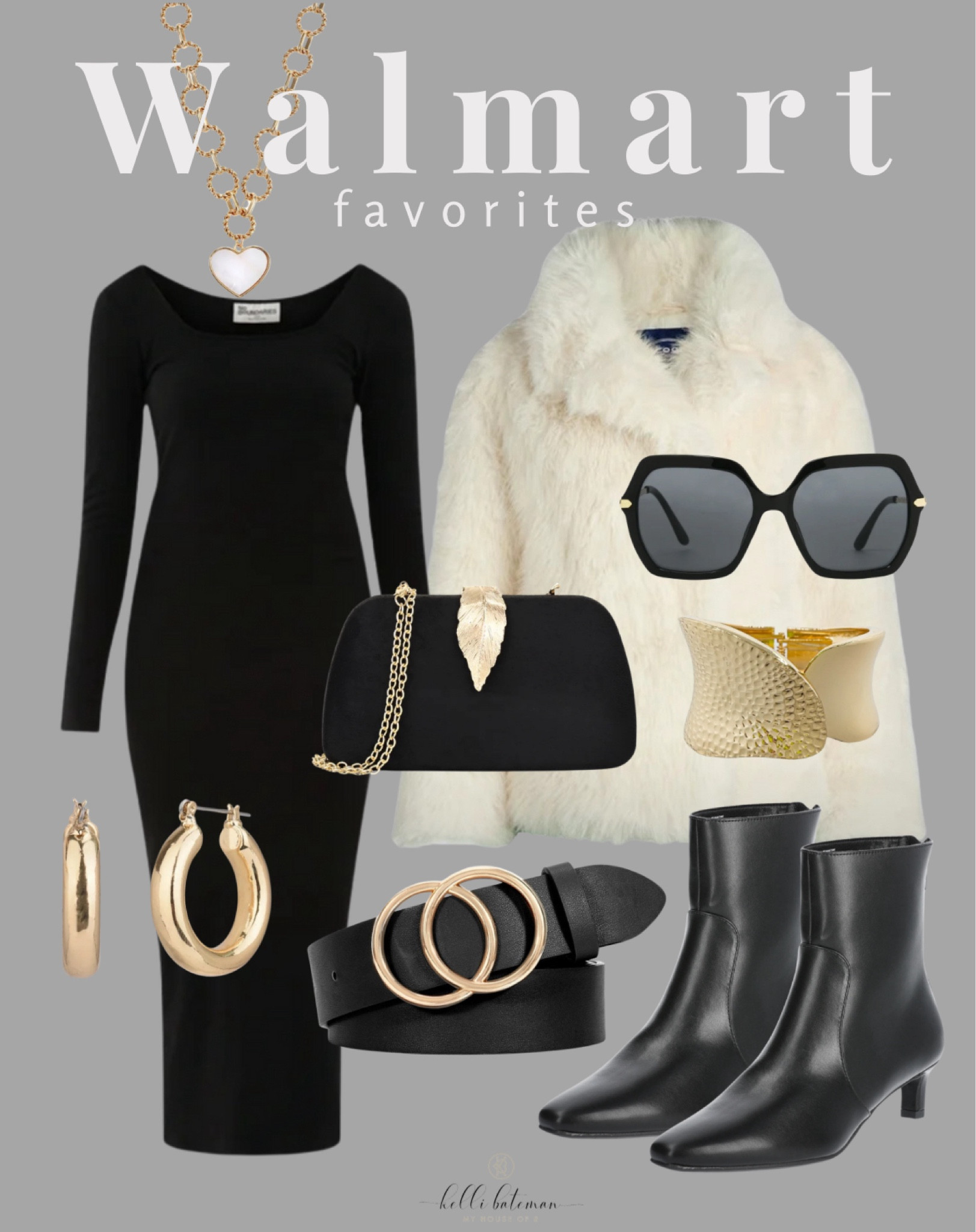 Walmart Favorites~Evening Out
 @walmart @walmartfashion #WalmartPartner #WalmartFashion

Can you even handle that fur coat? It is SO CUTE! And we can never have enough little black dresses around can we? And this one is only $15!!! I’ve linked up the entire outfit and accessories for your next special occasion, date night or just because!