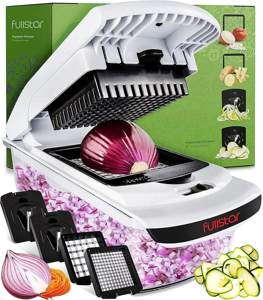 Fullstar Vegetable Chopper - Spiralizer Vegetable Slicer - Onion Chopper with Container - Pro Foo... | Amazon (US)