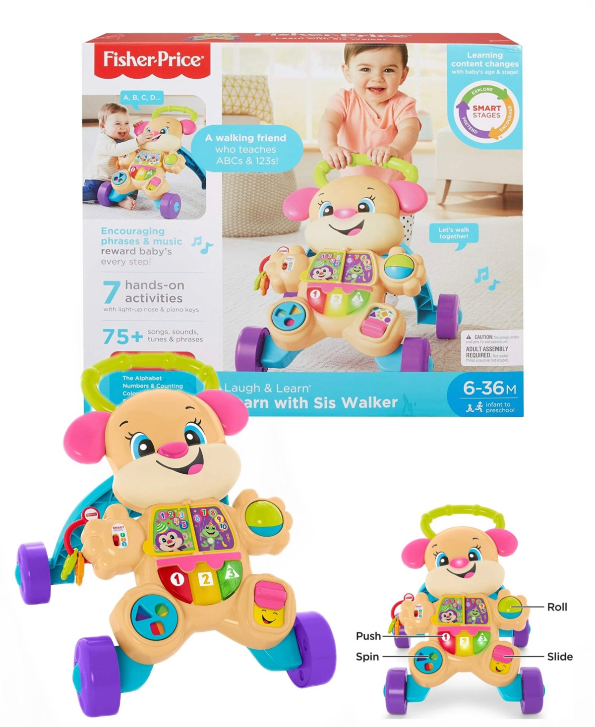 Fisher-Price Laugh & Learn Sis Walker, Baby & Toddler Toy, Activities - Multi Colored | Macy's