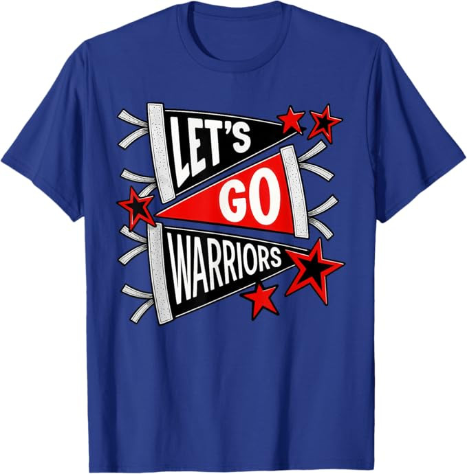 Let’s Go Warriors Team Spirit Cheer Game Day T-Shirt | Amazon (US)