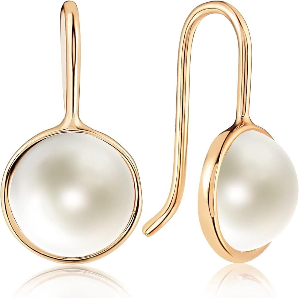 Created Opal, Pearl, or Abalone Drop Dangle Earrings for Women - 14K Gold Plated or 925 Sterling ... | Amazon (US)