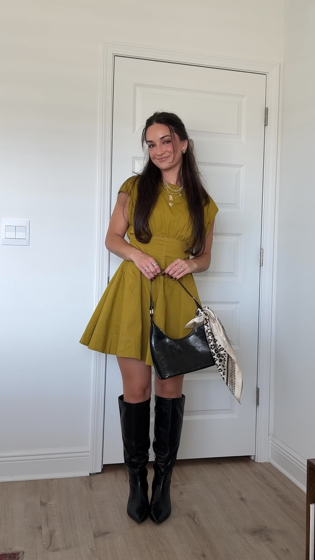 thanksgiving ootd 🖤 with it being warmer when we did Thanksgiving I opted for Thanksgiving colors since I couldn’t dress in warm clothes for the season 🤪

Boots are old from target but I linked a basically identical pair they’re selling rn! This dress is on big time sale and I loveeeee it, wearing a small! I think I could’ve done an XS just because it’s a little big on me in the chest but still fits well! Linking a bunch of dresses w similar colors/vibes to this one since it’s low stock

Scarf on my purse is old princess Polly, linking similar! & necklaces are a stack from anthro, they only have one color left of this set & linked other similar sets they have

#LTKCyberWeek #LTKFindsUnder100 #LTKHoliday