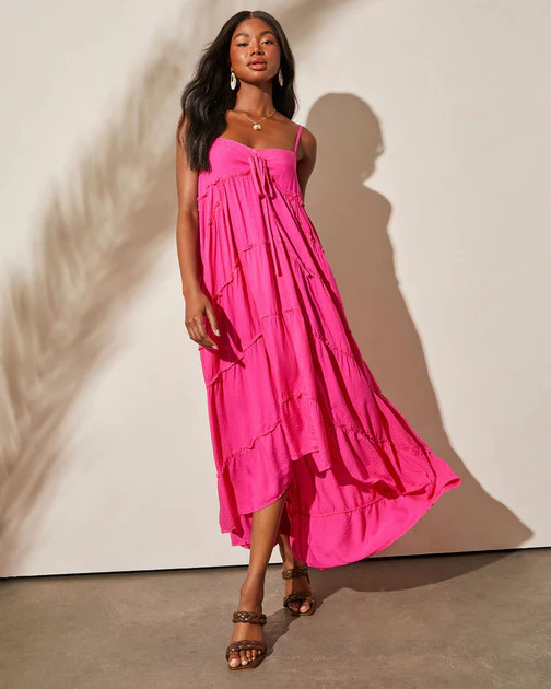 Del Mar Pocketed High Low Dress - Hot Pink | VICI