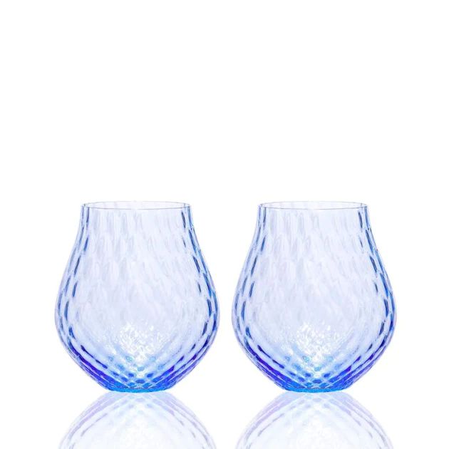 Balboa Stemless Wine Glasses - Blue | Cailini Coastal