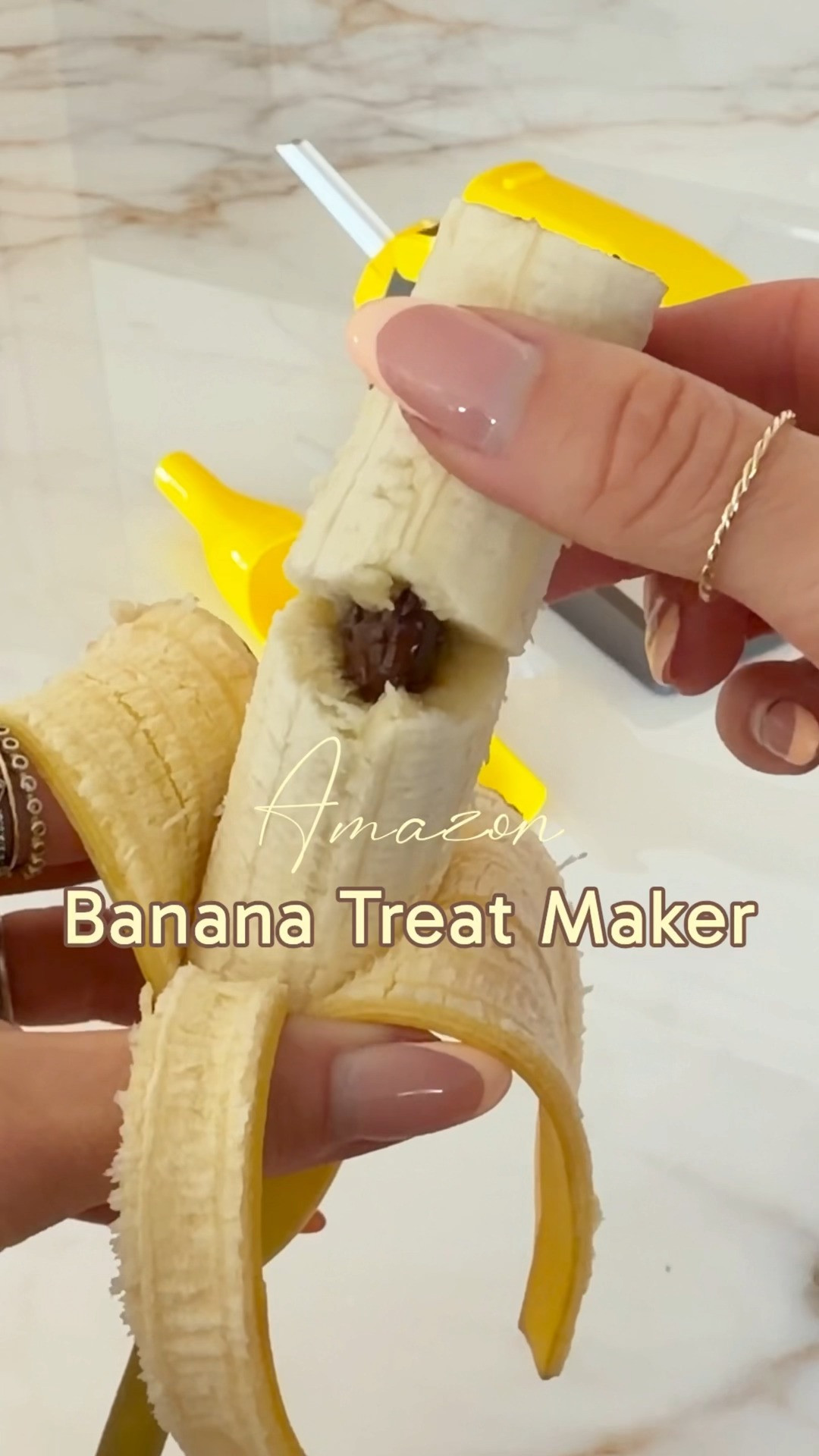 This clever Banana Loca gadget turns an ordinary banana into a fun, filled treat! 🍌✨ It cores and fills the banana right inside its peel, making snack time easy, mess-free, and way more exciting. Perfect for adding chocolate, peanut butter, or other favorite fillings.
 

 #LTKfoodie #LTKHome
