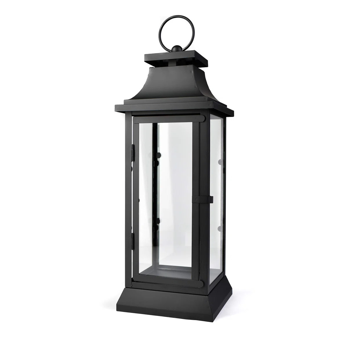 Metal and Glass Outdoor Floor Lantern | Wayfair North America