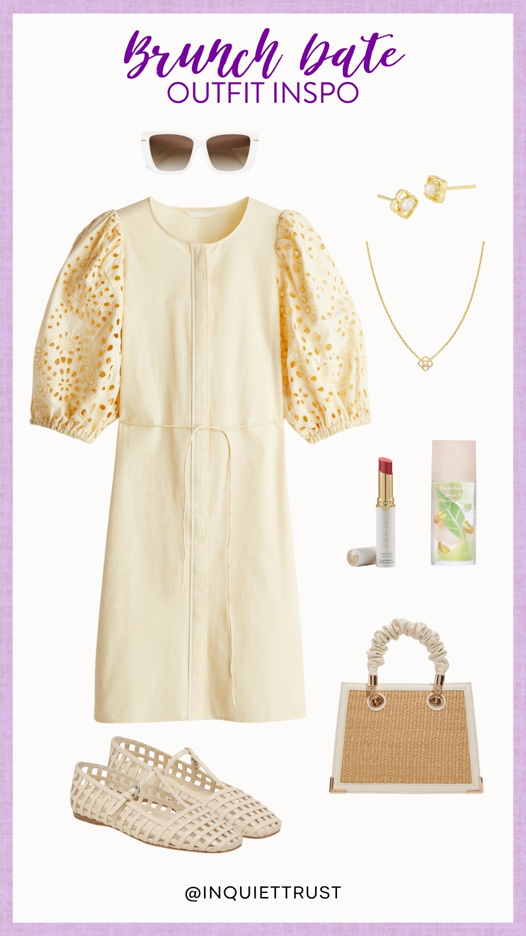 Ready for mocktails and good company! This butter yellow dress with eyelet sleeves is a dream for a brunch date. Paired with a cute straw bag, sunnies, and delicate jewelry.
#meshballetflats #casualstyle #summeroutfit #wardroberefresh

#LTKU #LTKSeasonal #LTKStyleTip