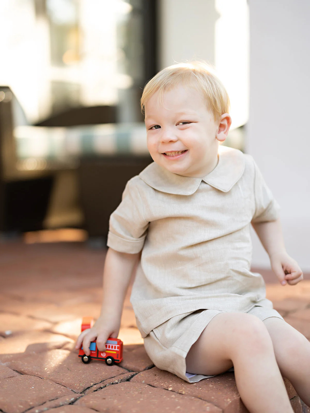 Ethan Tan Linen Short Set | The Oaks Apparel Company