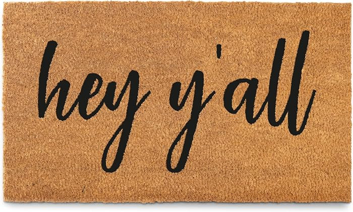 Hey Y'all Door Mat 30x17 Inch, Funny Welcome Mat Coir Door Mat | Amazon (US)