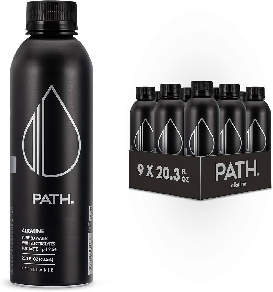 PATH Alkaline Bottled Water - 9.5 pH-Balanced Purified Water with Electrolytes in Aluminum Bottle... | Amazon (US)