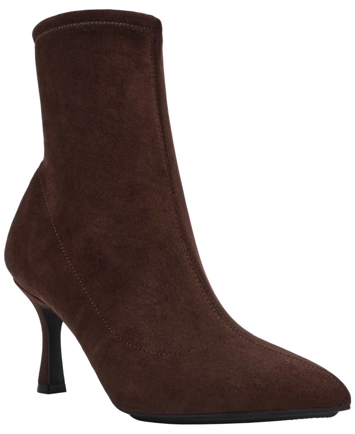 Anne Klein Women's Reesse Pointed Toe Booties - Chocolate Microsuede | Macy's